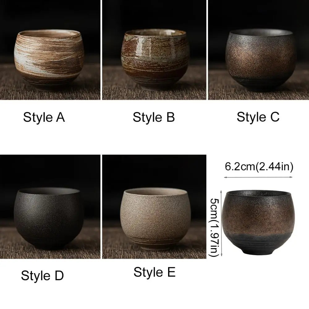 Handmade Japanese Stoneware Tea Cup – Kung Fu Retro Style