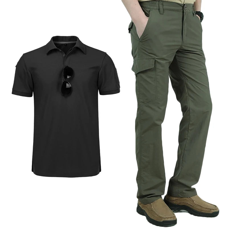 Herren Sommer Arbeitsset – Schnelltrocknend, Atmungsaktiv | Kurzarm-Shirt & Leichthose