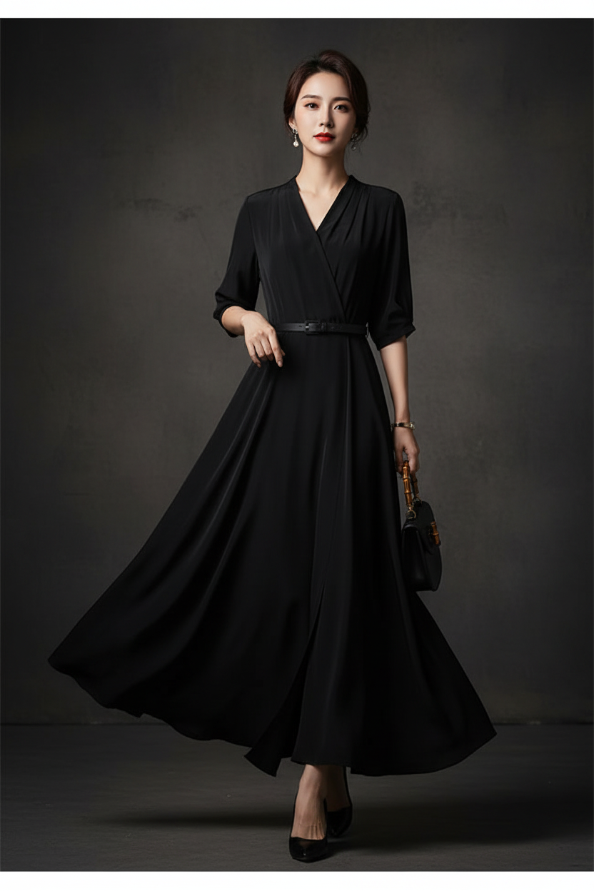 Silk Maxi Dress Dark
